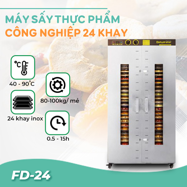 Máy sấy thực phẩm 24 khay FD-24 Máy sấy thực phẩm 24 khay FD-24