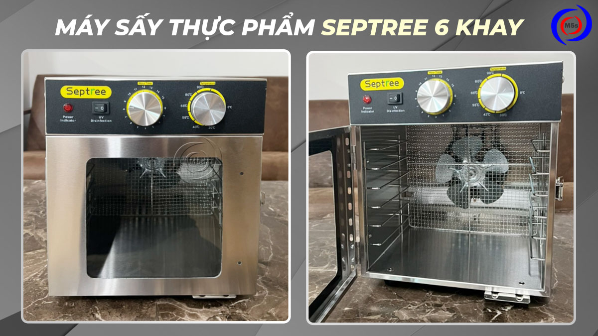 Máy sấy thực phẩm Septree 6 khay ST-04 Máy sấy thực phẩm Septree 6 khay ST-04