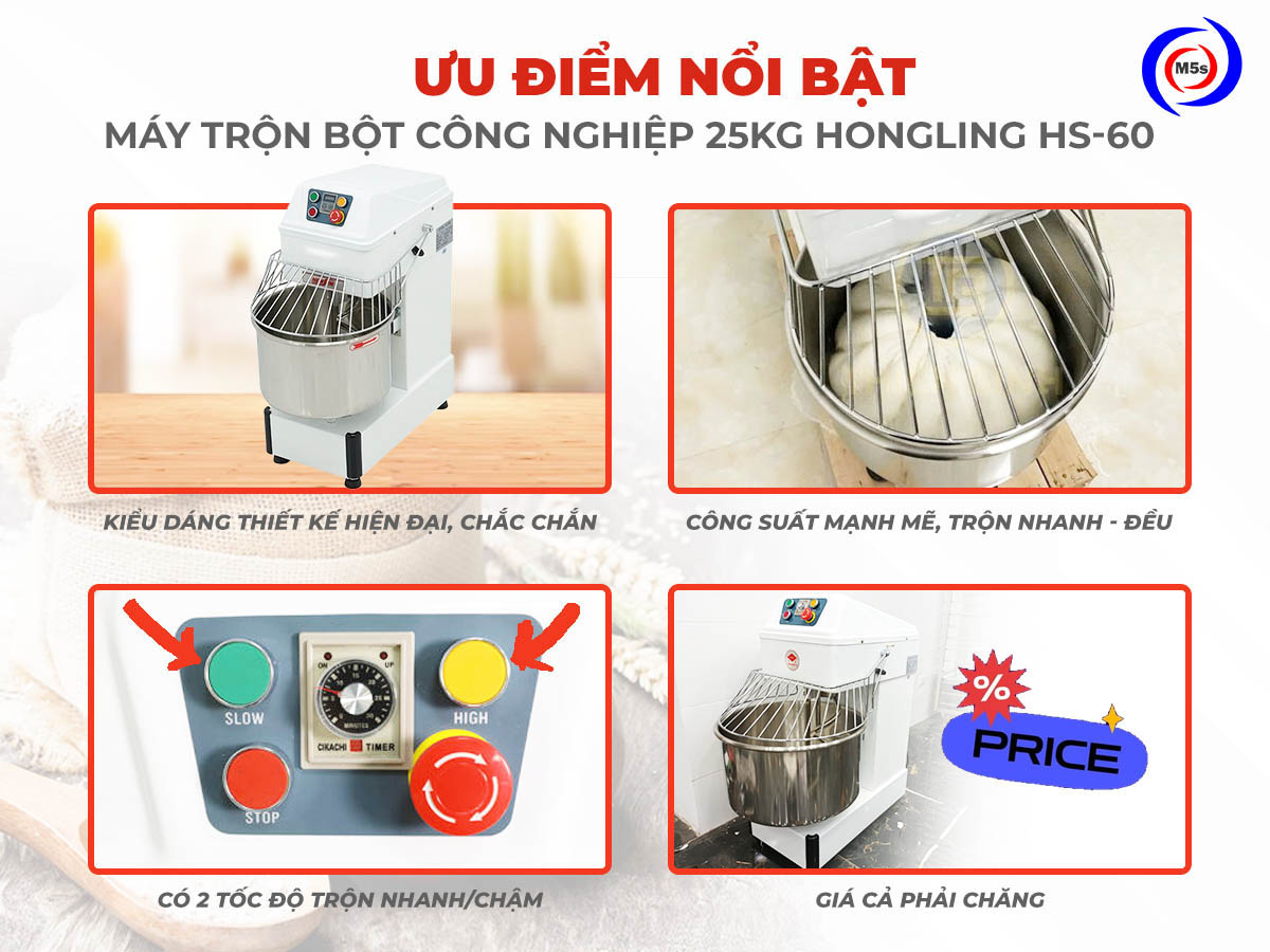 Máy trộn bột công nghiệp 25kg Hongling HS-60 Máy trộn bột công nghiệp 25kg Hongling HS-60