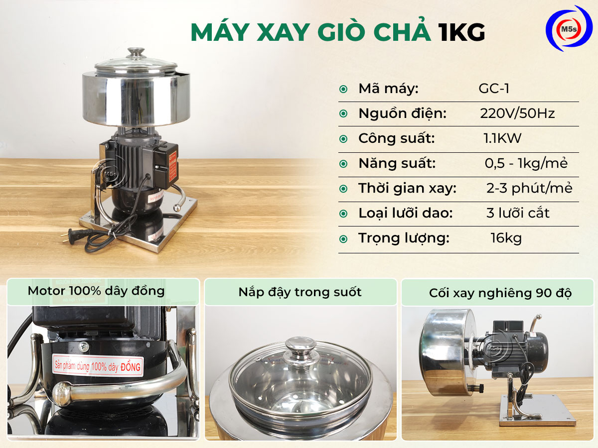 máy xay giò chả 1kg