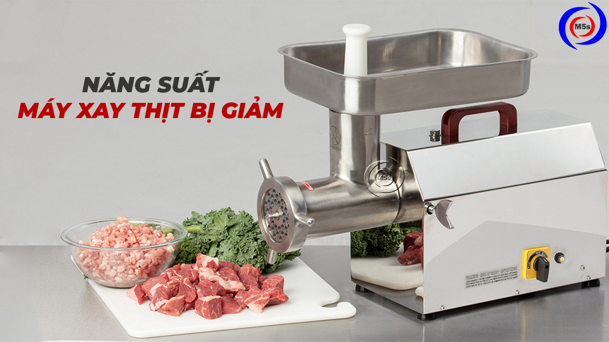 Máy xay thịt công nghiệp giảm năng suất Máy xay thịt công nghiệp giảm năng suất