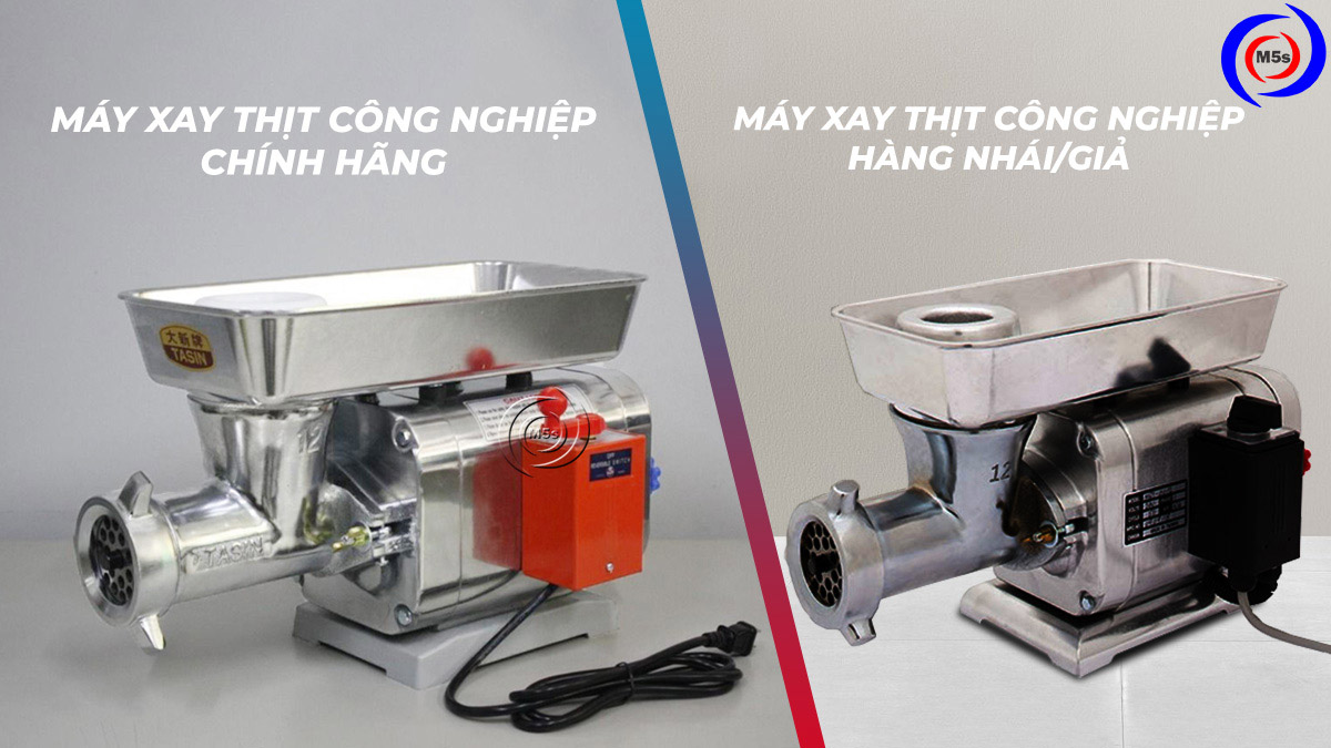 So sánh máy xay thịt công nghiệp chính hãng và hàng giả So sánh máy xay thịt công nghiệp chính hãng và hàng giả