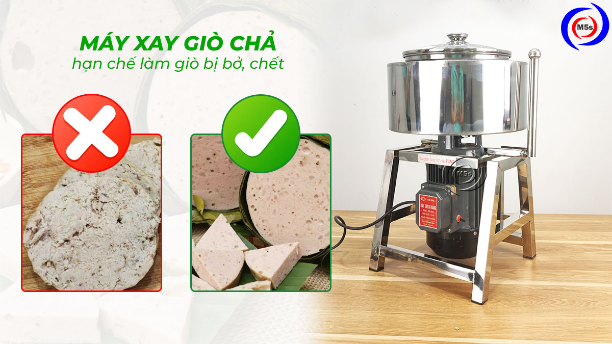 Máy xay giò hạn chế tình trạng giò bị bở, chết Máy xay giò hạn chế tình trạng giò bị bở, chết