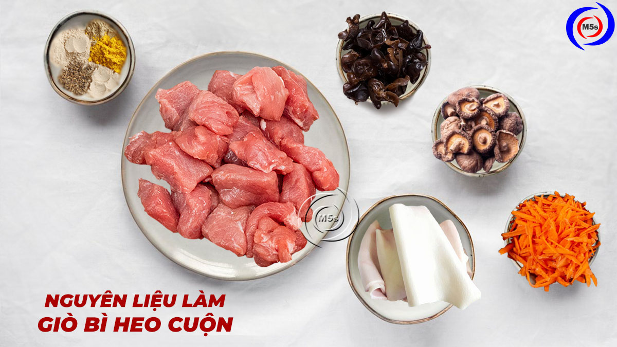 Nguyên liệu làm giò bì cuộn Nguyên liệu làm giò bì cuộn