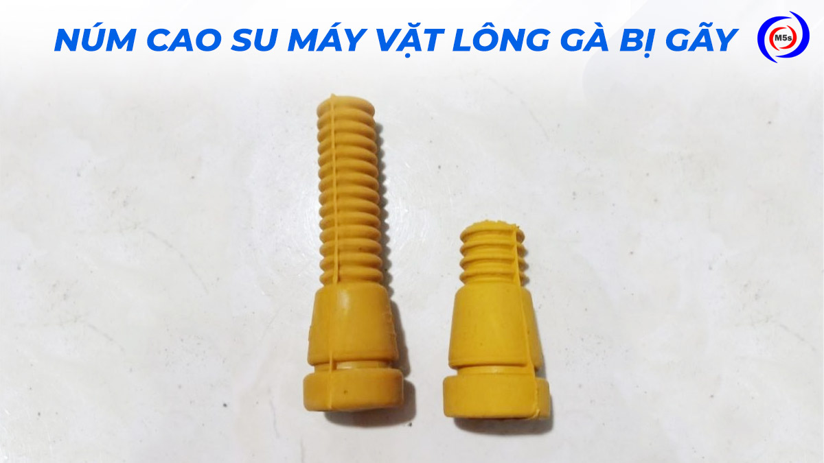 Núm cao su máy vặt lông gà bị gãy Núm cao su máy vặt lông gà bị gãy