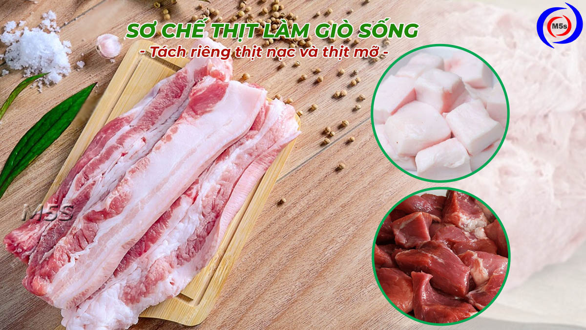 Sơ chế thịt làm giò sống Sơ chế thịt làm giò sống