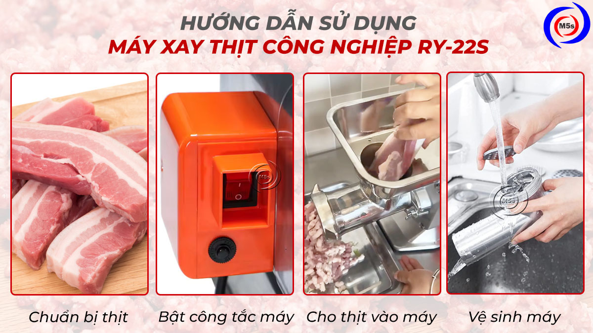 Hướng dẫn sử dụng máy xay thịt công nghiệp RY-22S Hướng dẫn sử dụng máy xay thịt công nghiệp RY-22S