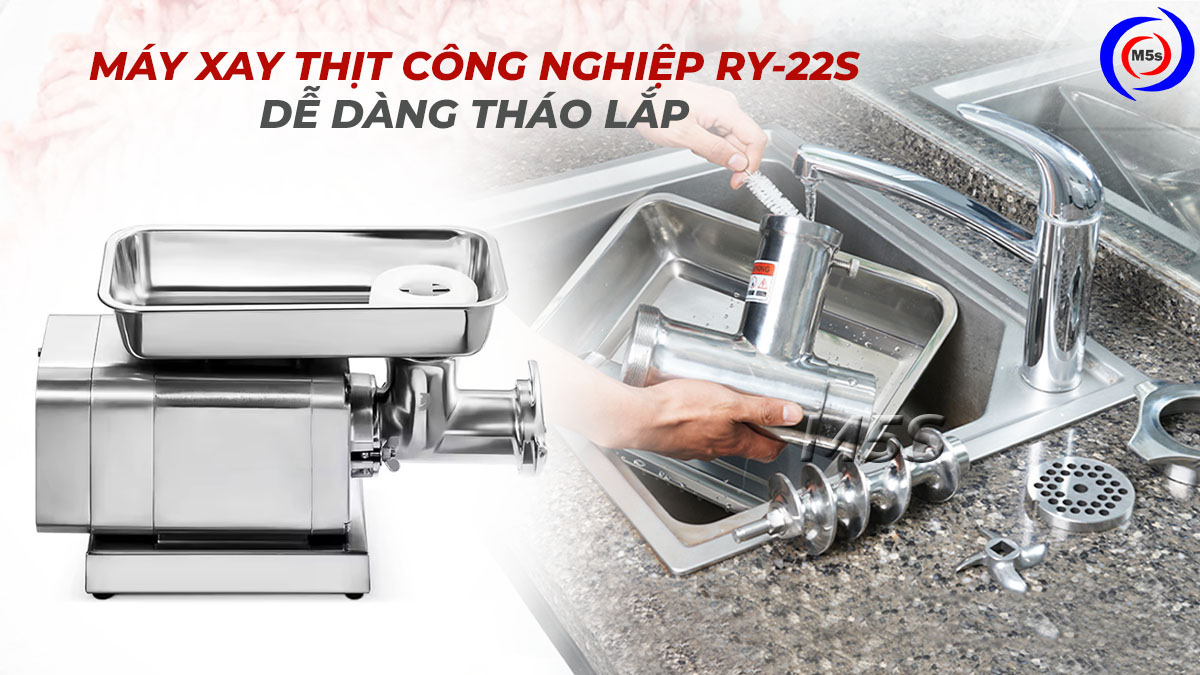 Máy xay thịt công nghiệp RY-22S dễ dàng tháo lắp Máy xay thịt công nghiệp RY-22S dễ dàng tháo lắp