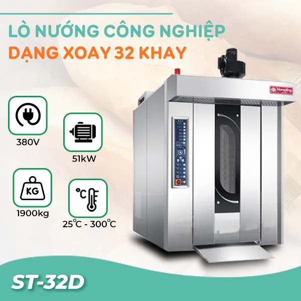 Lò nướng xoay 32 khay Hongling ST-32D