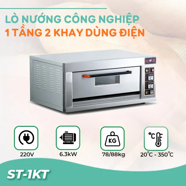 Lò nướng điện công nghiệp 1 tầng 2 khay ST-1KT
