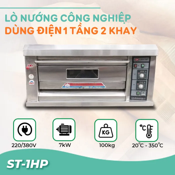 Lò nướng điện công nghiệp 1 tầng 2 khay ST-1HP