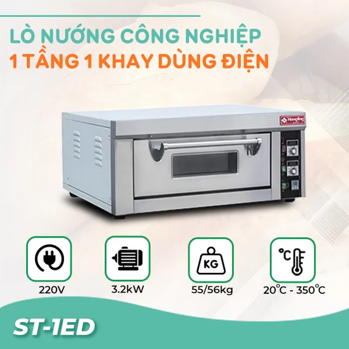 Lò nướng bánh công nghiệp 1 tầng 1 khay dùng điện ST-1ED