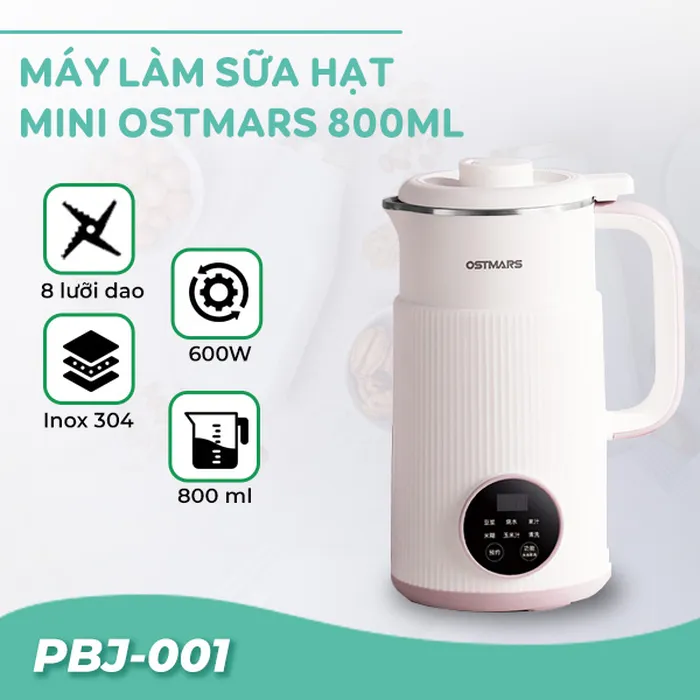 Máy làm sữa hạt mini Ostmars 800ml