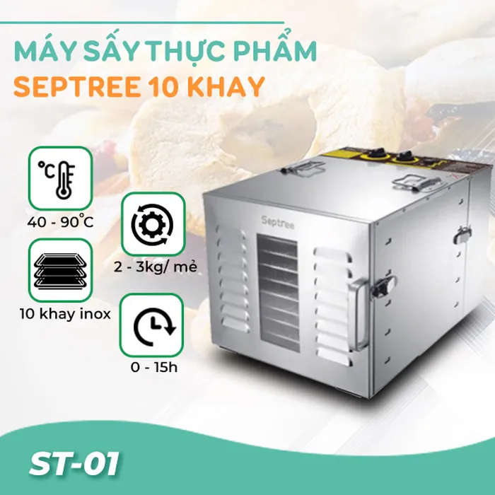 Máy sấy thực phẩm Septree 10 khay