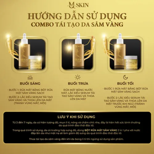 Combo Tái Tạo Da Sâm Vàng Mq skin