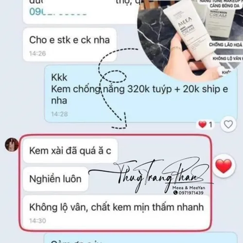 Kem Chống Nắng Meea