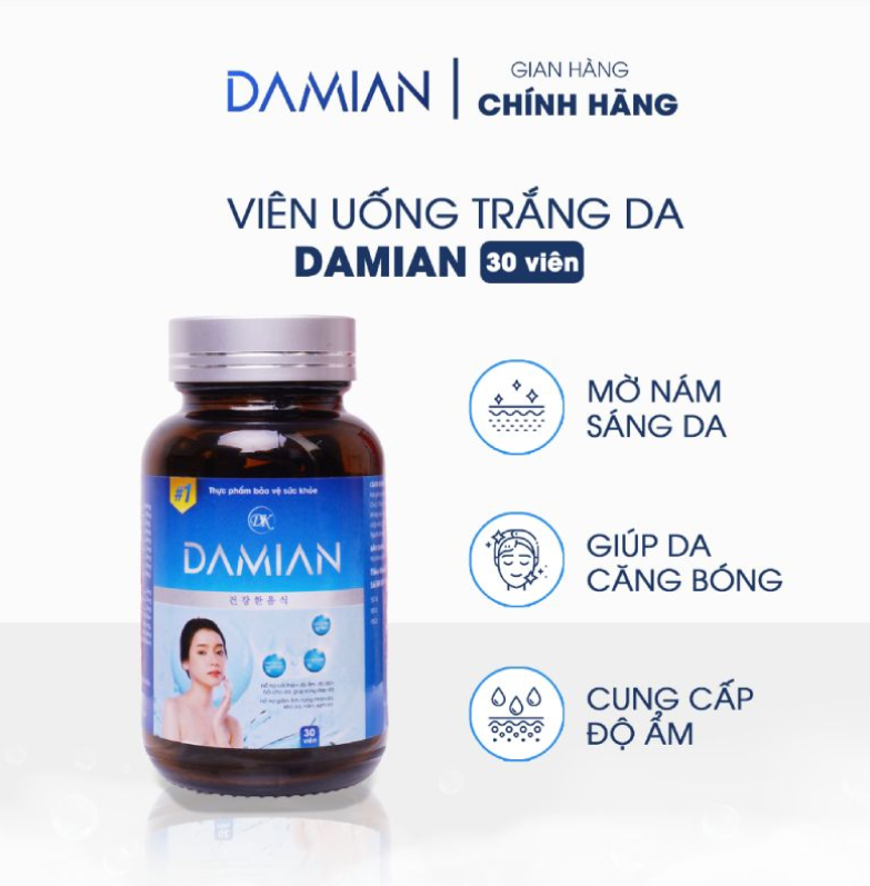 Ưu điểm viên uống trắng da damian Ưu điểm viên uống trắng da damian