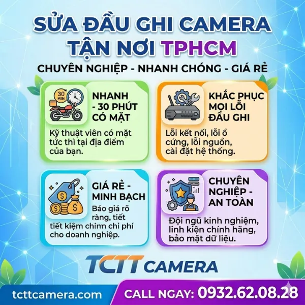 Dịch Vụ Sửa Đầu Ghi Camera Tận Nhà Giá Rẻ Tại TPHCM - 30P Có Mặt