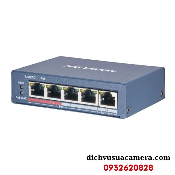 Switch mạng 4 cổng PoE 100M Hikvision DS-3E0105P-E/M