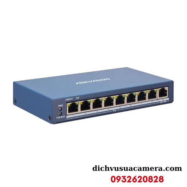 Switch mạng thông minh 8 cổng PoE  Hikvision DS-3E1309P-EI/M