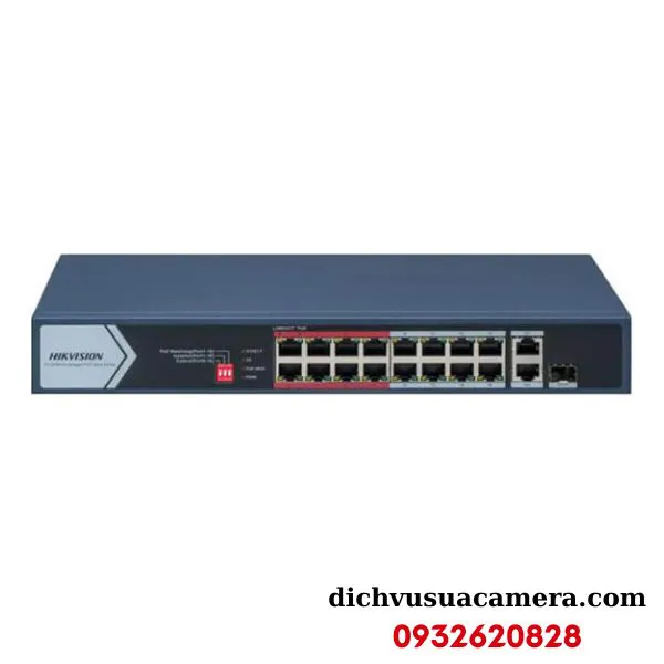 Switch mạng thông minh 16 cổng PoE Hikvision DS-3E1318P-EI/M