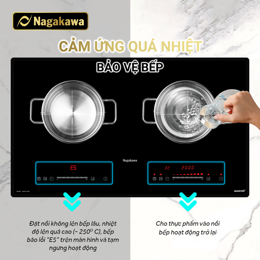 Bếp từ đôi Nagakawa Inverter NAG1213M Bếp từ đôi Nagakawa Inverter NAG1213M