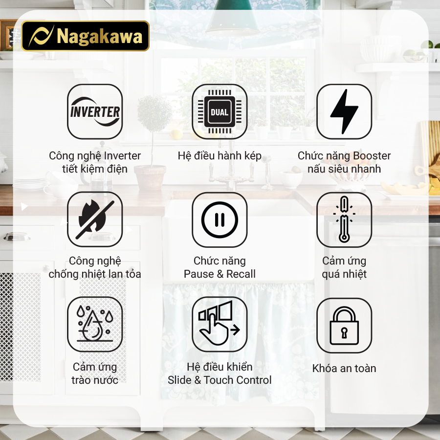 Bếp từ đôi Nagakawa Inverter NAG1213M Bếp từ đôi Nagakawa Inverter NAG1213M
