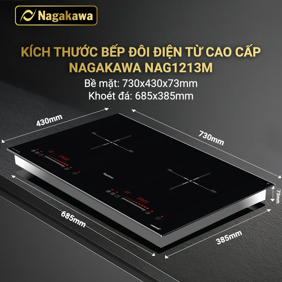 Bếp từ đôi Nagakawa Inverter NAG1213M Bếp từ đôi Nagakawa Inverter NAG1213M