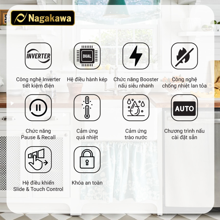 Bếp từ đôi Nagakawa Inverter NAG1214M Bếp từ đôi Nagakawa Inverter NAG1214M