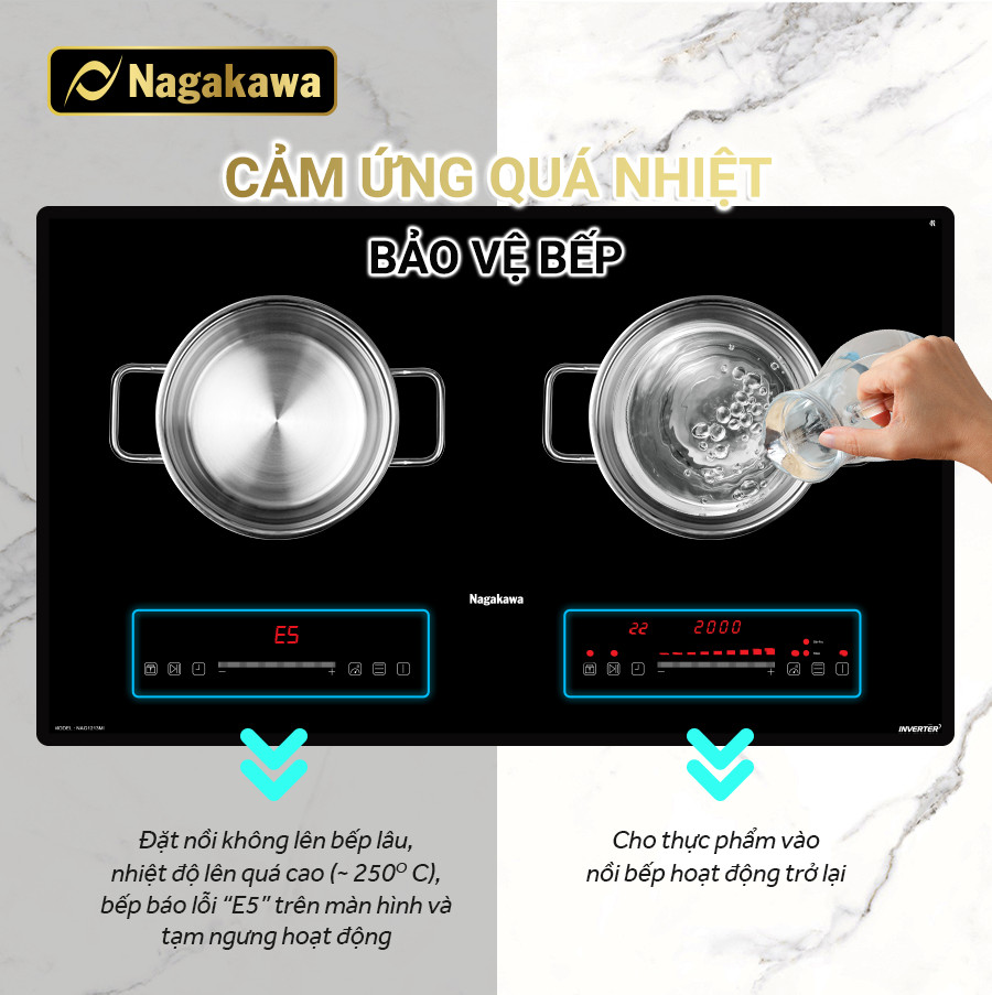 Bếp từ đôi Nagakawa Inverter NAG1214M Bếp từ đôi Nagakawa Inverter NAG1214M