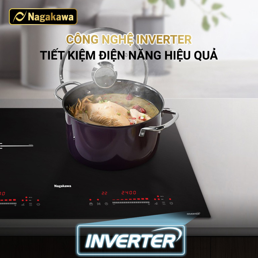 Bếp từ đôi Nagakawa Inverter NAG1215M - Mặt kính Schott Ceran cao cấp Bếp từ đôi Nagakawa Inverter NAG1215M - Mặt kính Schott Ceran cao cấp