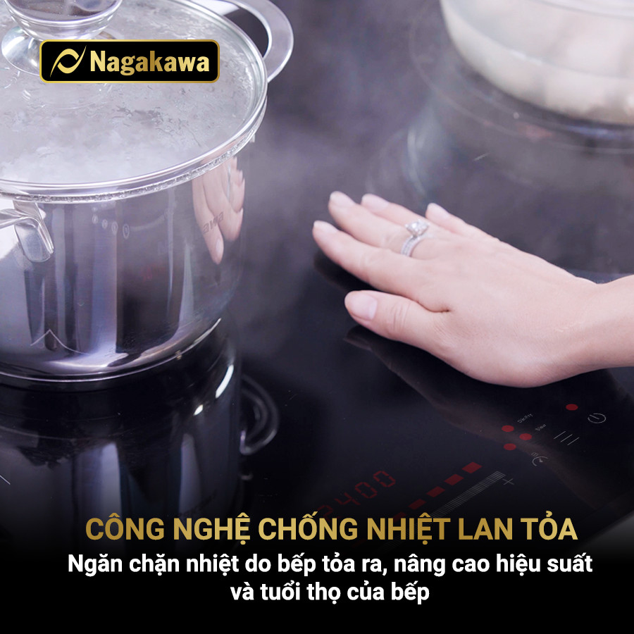 Bếp từ đôi Nagakawa Inverter NAG1215M - Mặt kính Schott Ceran cao cấp Bếp từ đôi Nagakawa Inverter NAG1215M - Mặt kính Schott Ceran cao cấp