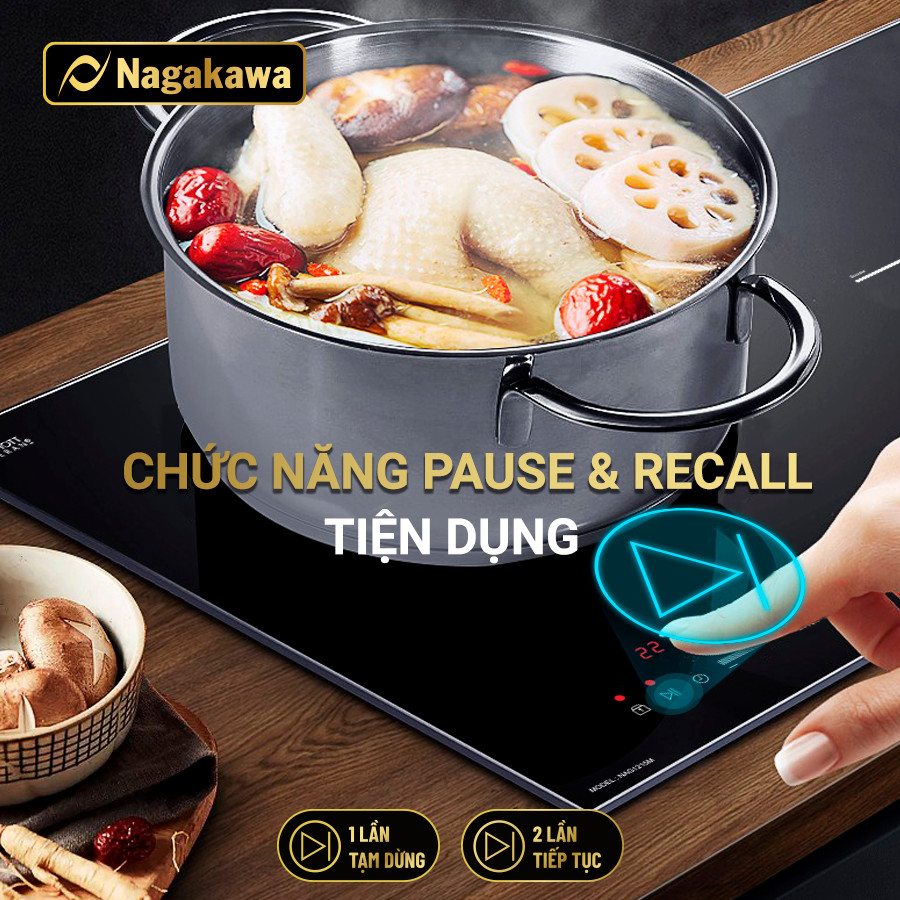 Bếp từ đôi Nagakawa Inverter NAG1215M - Mặt kính Schott Ceran cao cấp Bếp từ đôi Nagakawa Inverter NAG1215M - Mặt kính Schott Ceran cao cấp