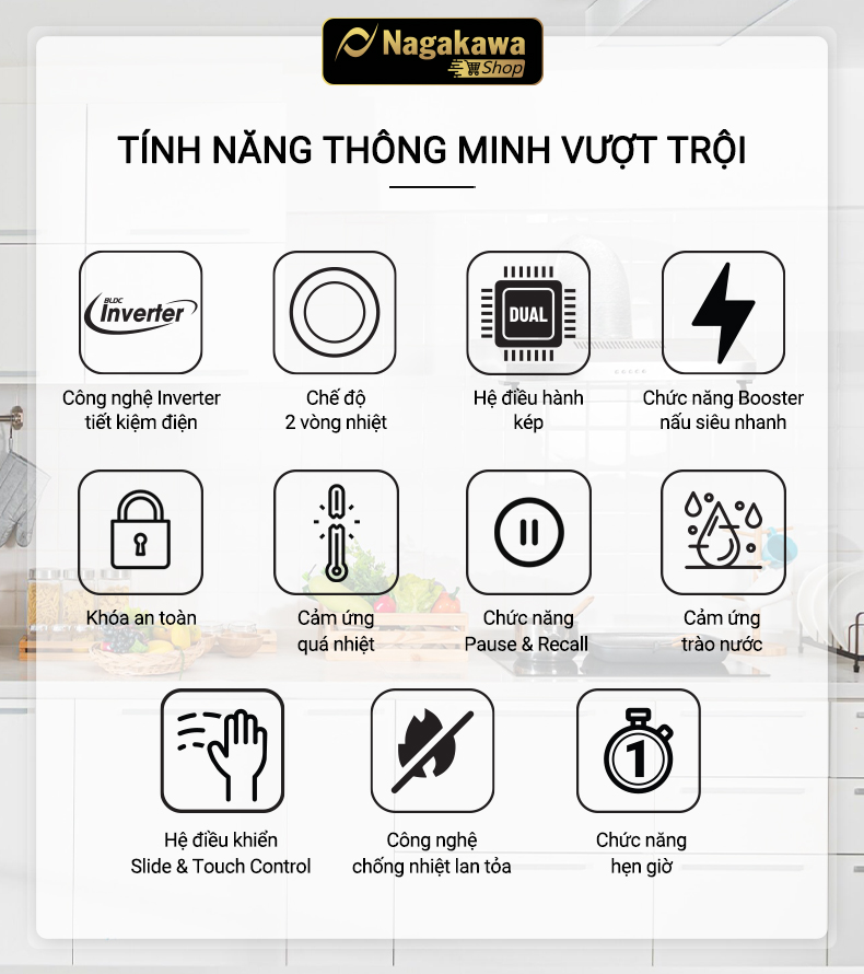 Bếp từ hồng ngoại đôi Nagakawa Inverter NAG1252M Bếp từ hồng ngoại đôi Nagakawa Inverter NAG1252M
