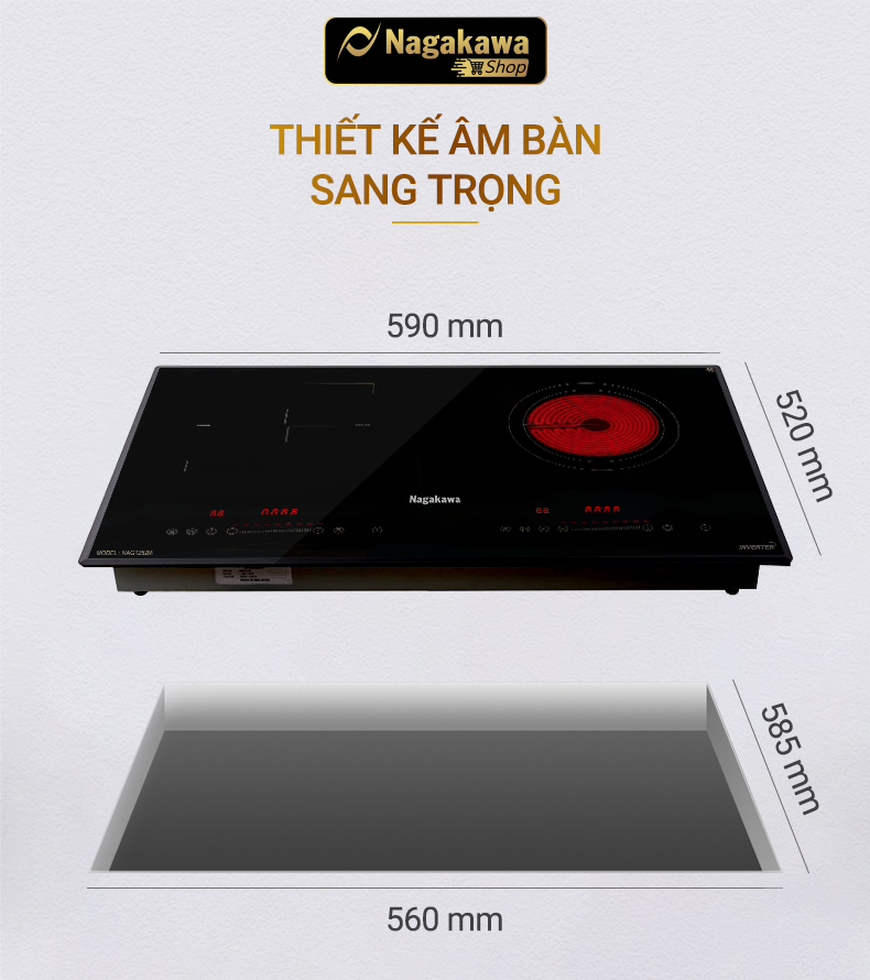 Bếp từ hồng ngoại đôi Nagakawa Inverter NAG1252M Bếp từ hồng ngoại đôi Nagakawa Inverter NAG1252M