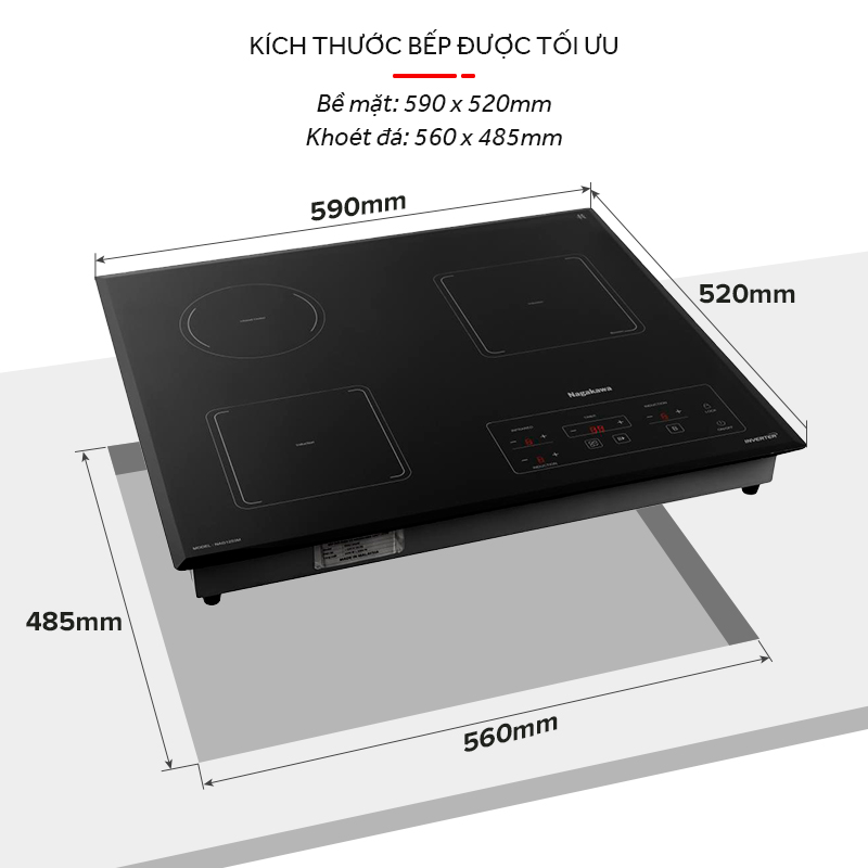 Bếp từ hồng ngoại 3 lò Nagakawa Inverter NAG1253M - Premium Bếp từ hồng ngoại 3 lò Nagakawa Inverter NAG1253M - Premium