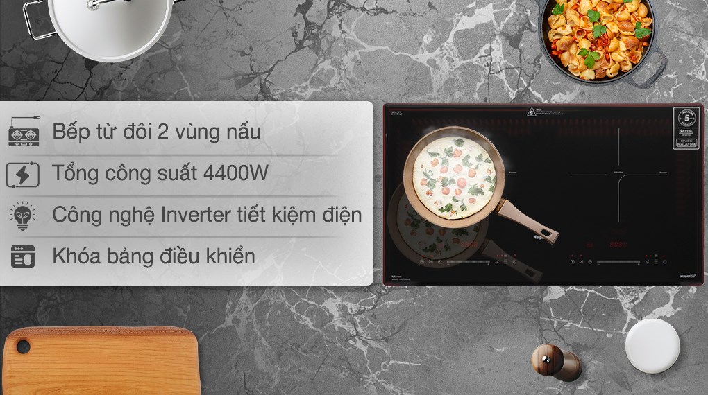 Bếp từ đôi Nagakawa Inverter NK2C08MS Bếp từ đôi Nagakawa Inverter NK2C08MS