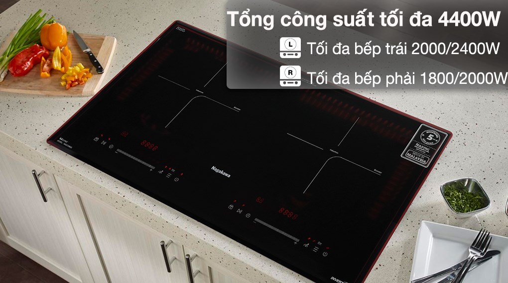 Bếp từ đôi Nagakawa Inverter NK2C08MS Bếp từ đôi Nagakawa Inverter NK2C08MS