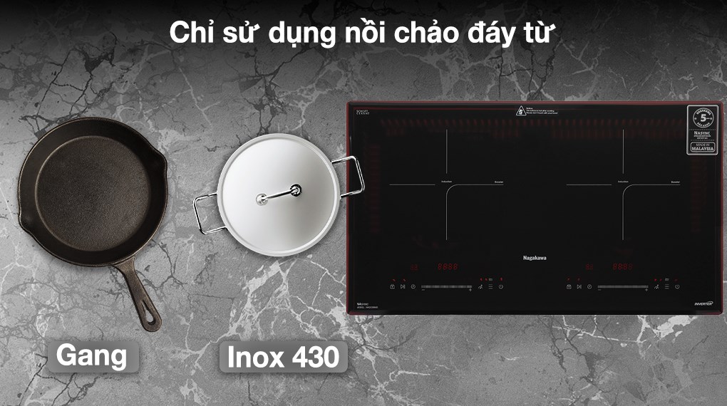 Bếp từ đôi Nagakawa Inverter NK2C08MS Bếp từ đôi Nagakawa Inverter NK2C08MS