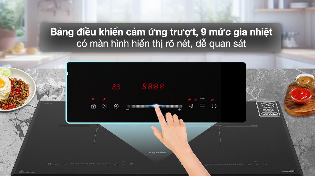 Bếp từ đôi Nagakawa Inverter NK2C08MS Bếp từ đôi Nagakawa Inverter NK2C08MS