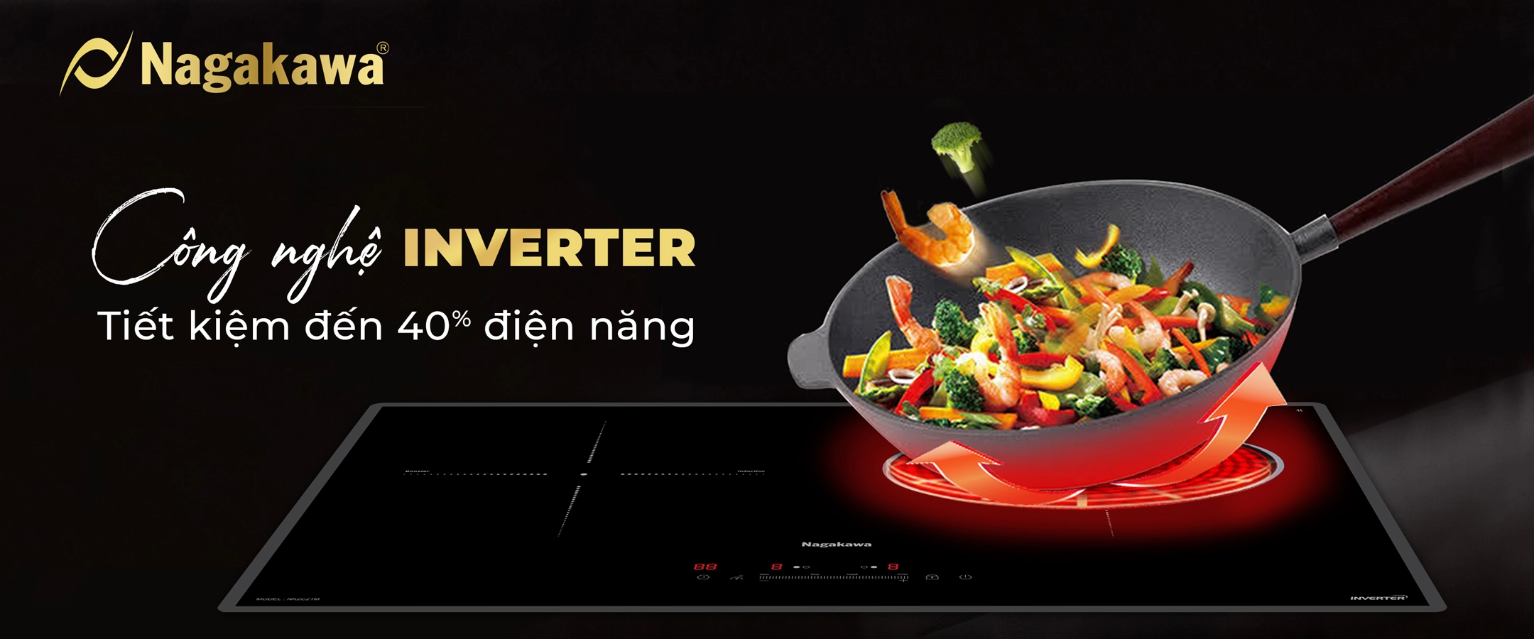 Bếp từ đôi Nagakawa UltraSlim NK2C21M Bếp từ đôi Nagakawa UltraSlim NK2C21M