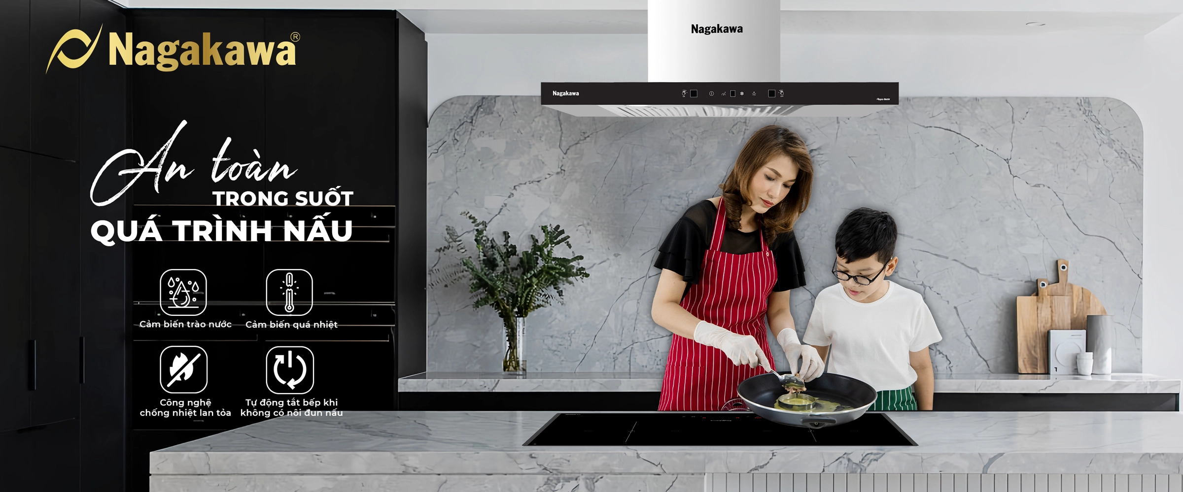 Bếp từ đôi Nagakawa UltraSlim NK2C25M Bếp từ đôi Nagakawa UltraSlim NK2C25M