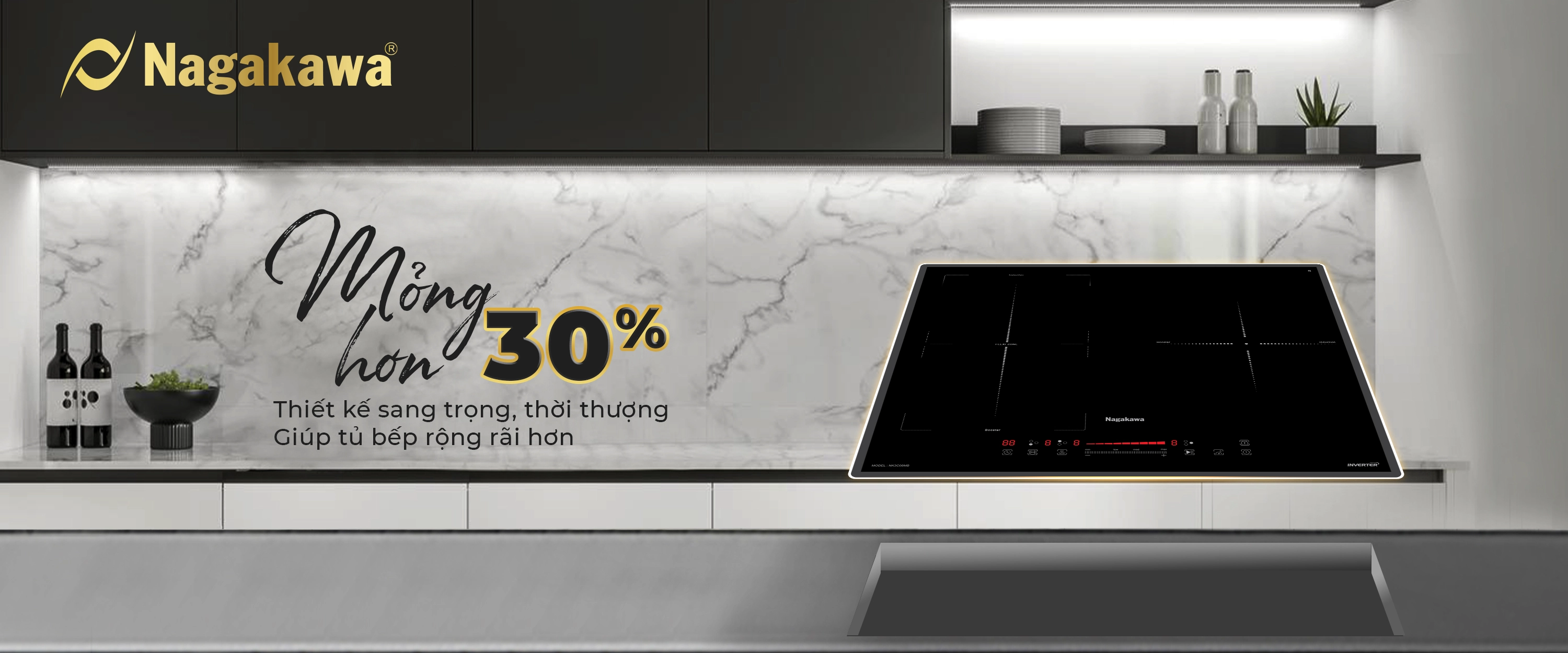 Bếp từ 3 lò Nagakawa UltraSlim NK3C08MB Bếp từ 3 lò Nagakawa UltraSlim NK3C08MB