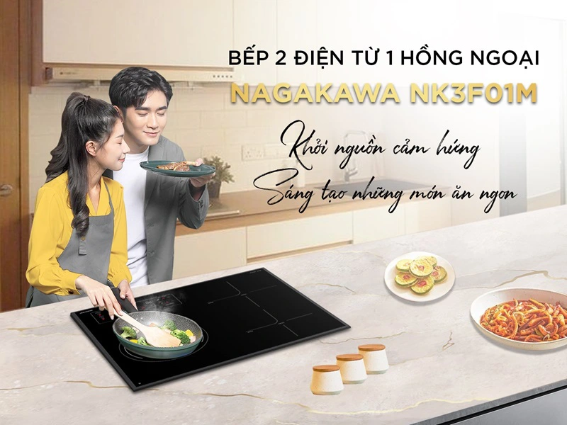 Bếp từ hồng ngoại 3 lò Nagakawa NK3F01M Bếp từ hồng ngoại 3 lò Nagakawa NK3F01M