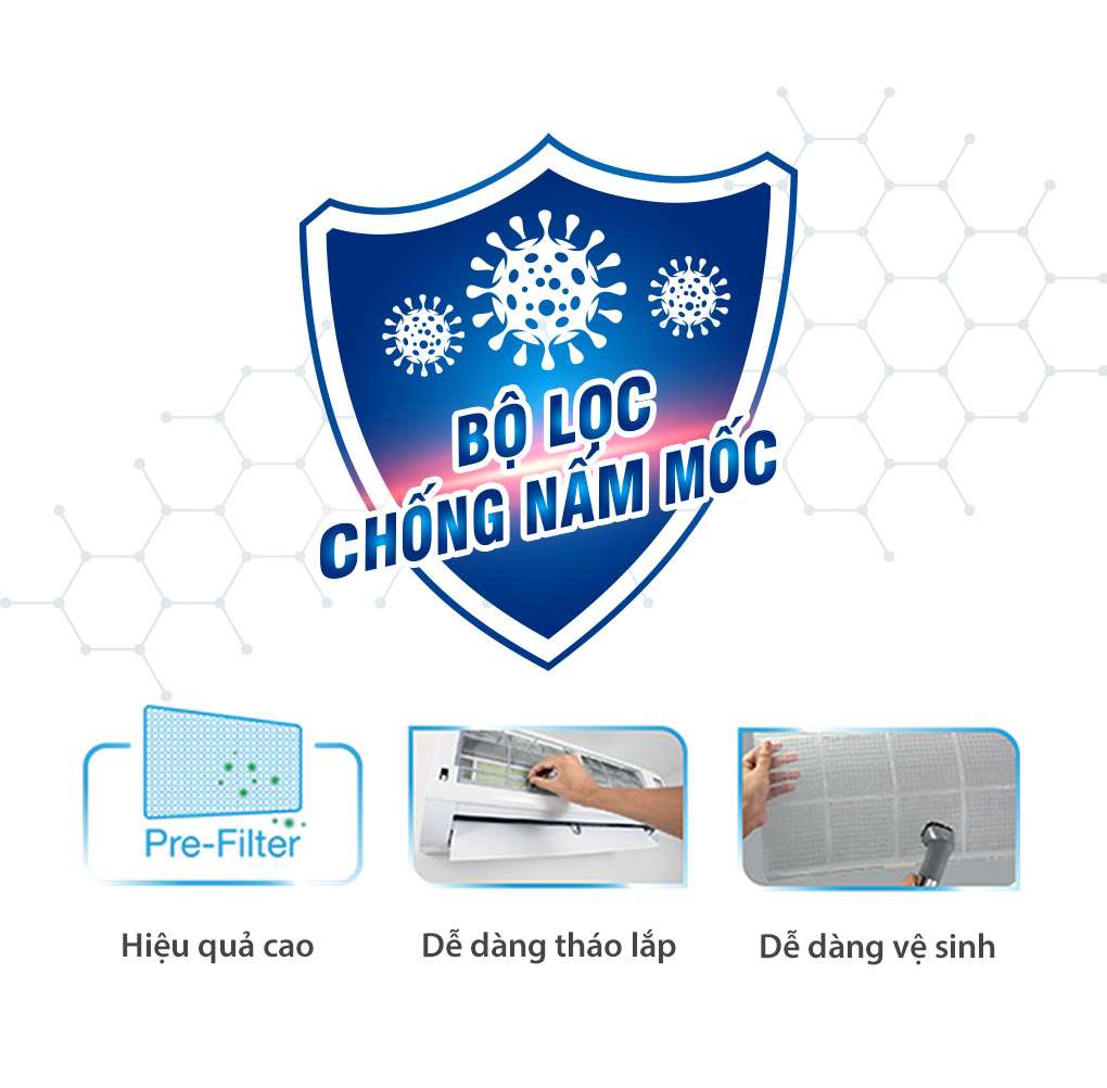 Bộ lọc chấng nấm mốc máy lạnh Toshiba inverter 1hp  Bộ lọc chấng nấm mốc máy lạnh Toshiba inverter 1hp