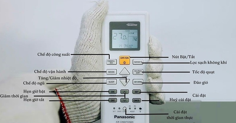 Các nút điều khiển cơ bản trên remote máy lạnh Panasonic Các nút điều khiển cơ bản trên remote máy lạnh Panasonic