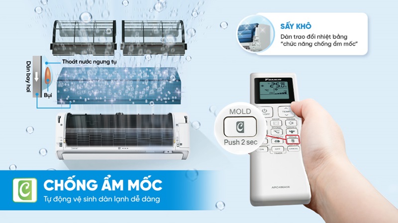 Máy lạnh Daikin 1,5hp Inverter FTKB35ZVMV chức năng chống ẩm mốc Máy lạnh Daikin 1,5hp Inverter FTKB35ZVMV chức năng chống ẩm mốc