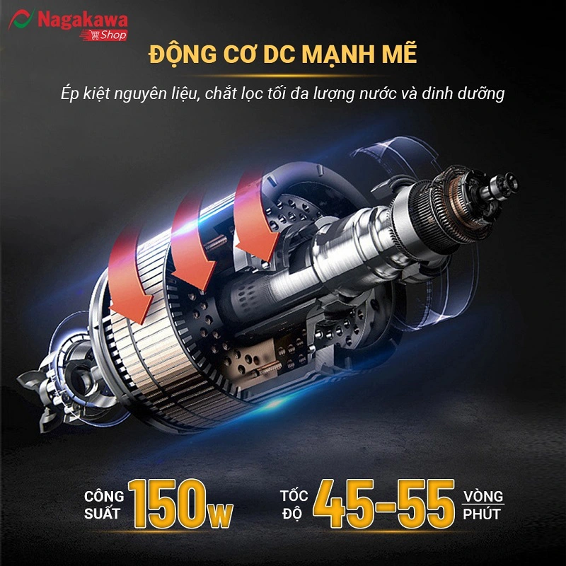 Máy ép chậm Nagakawa NAG0817 Máy ép chậm Nagakawa NAG0817