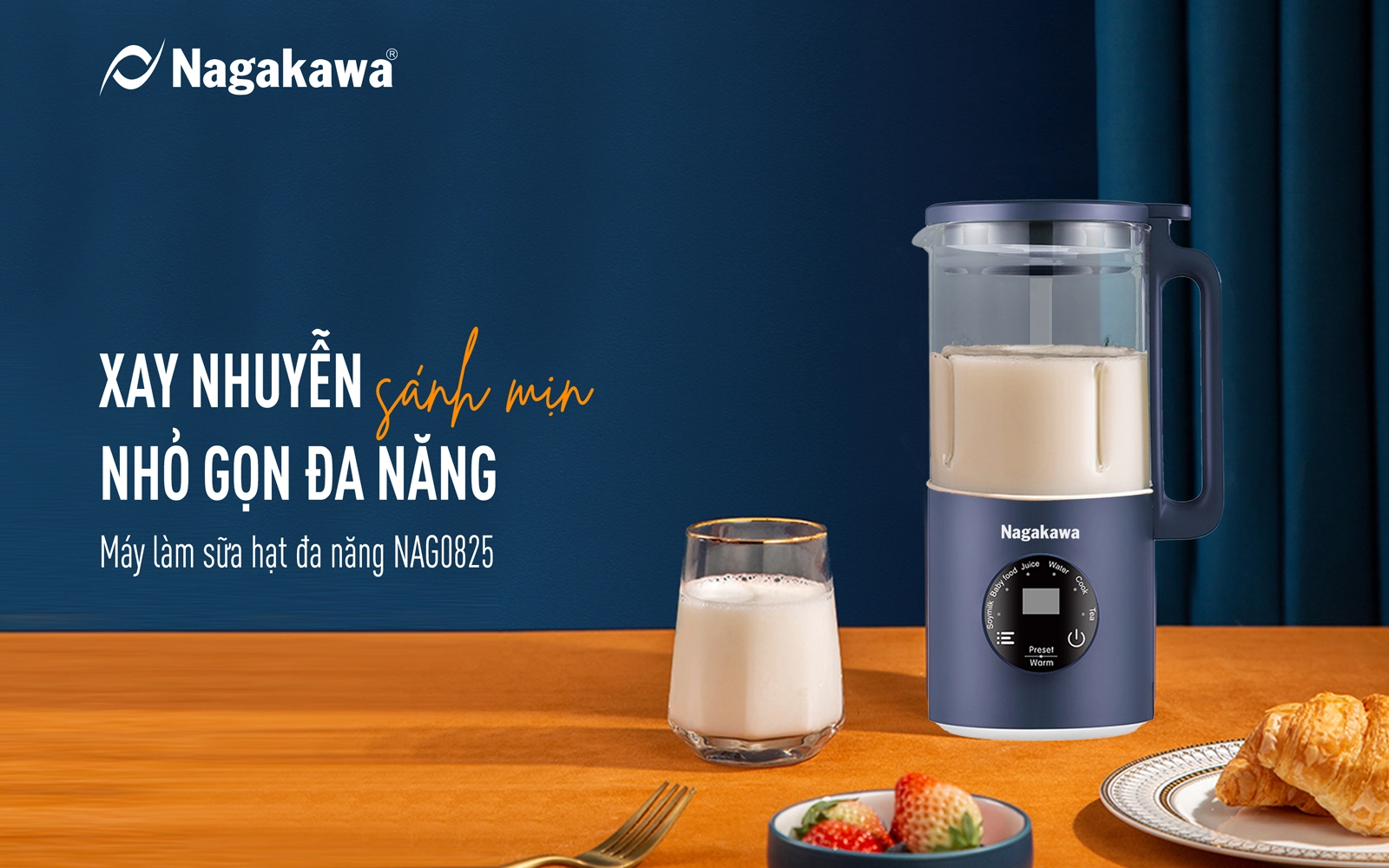 Máy làm sữa hạt đa năng Nagakawa NAG0825 Máy làm sữa hạt đa năng Nagakawa NAG0825