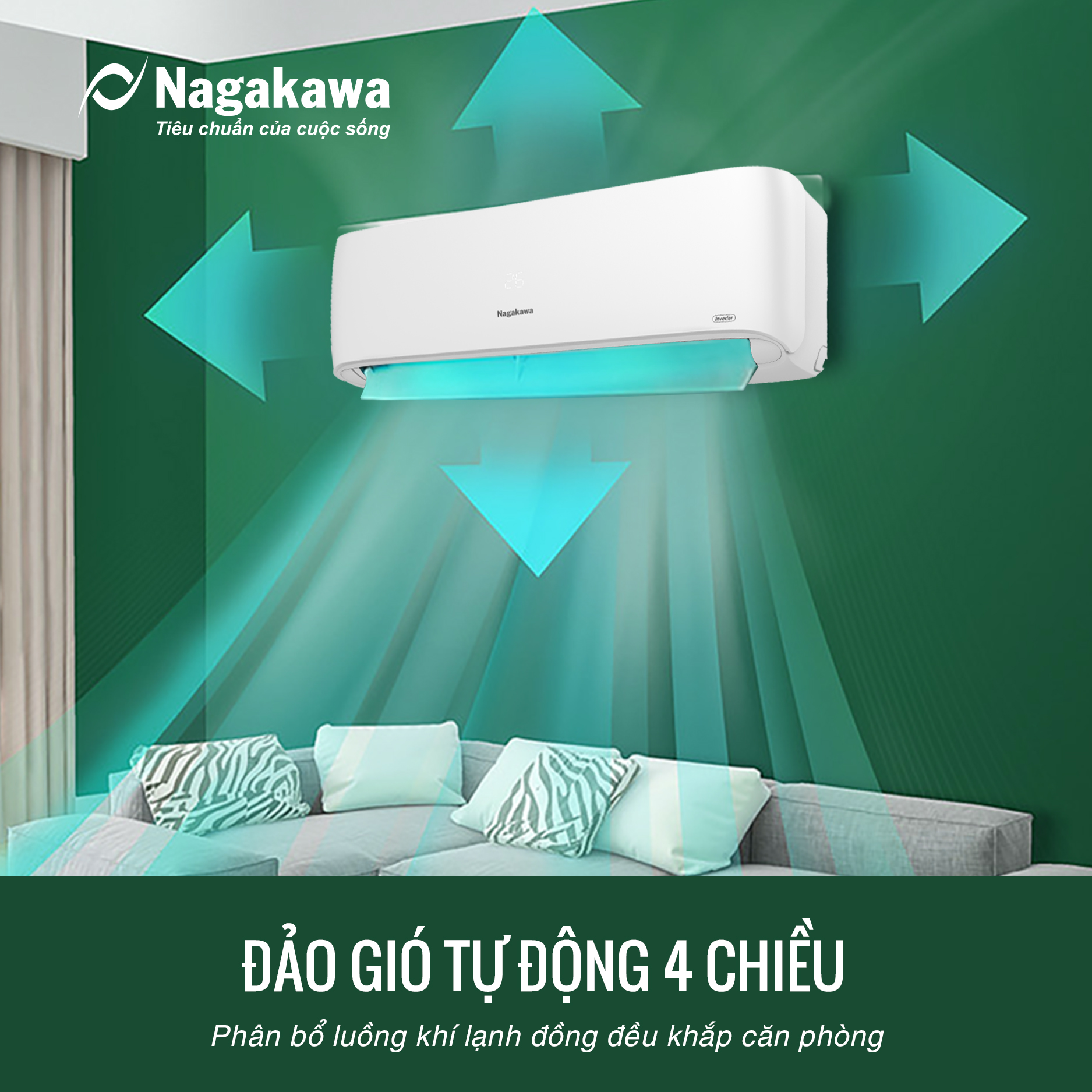 Máy lạnh 2 chiều Nagakawa Inverter 12000 BTU/H NIS-A12R2H11 Máy lạnh 2 chiều Nagakawa Inverter 12000 BTU/H NIS-A12R2H11